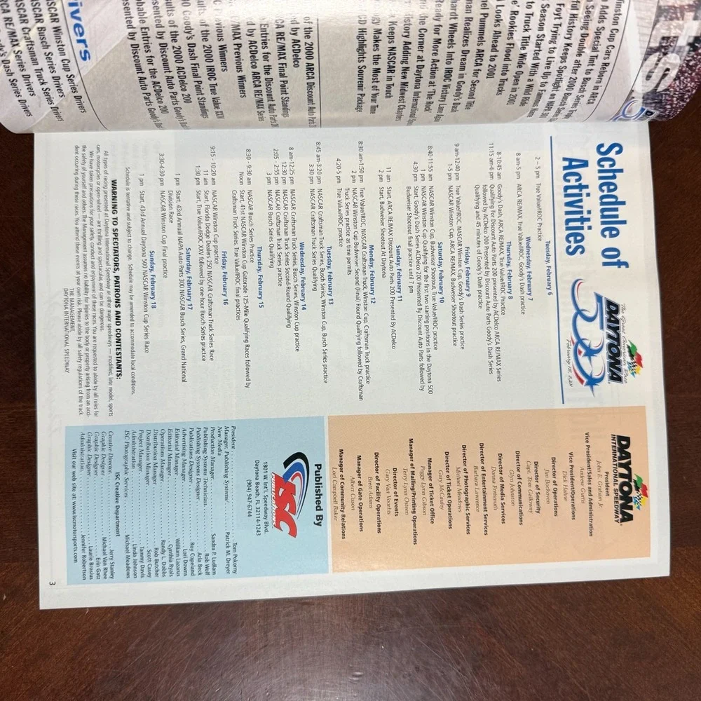 Daytona‎ 500 Official Program 2001 NASCAR Souvenir Race Book Jeff Gordon
